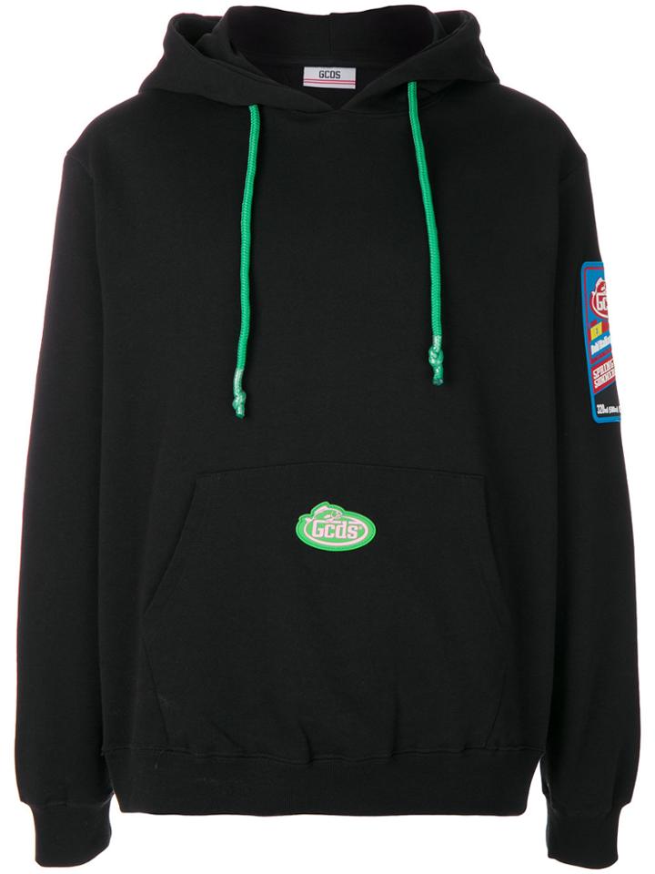 Gcds Sleeve Patch Hoodie - Black