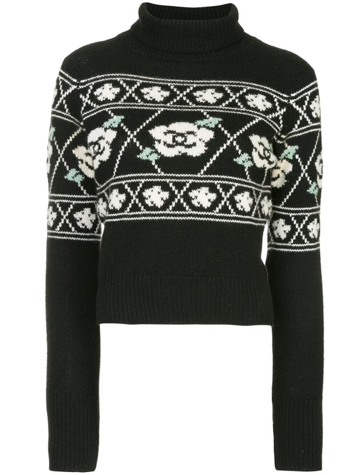 Chanel Vintage Cashmere Camellia Jumper - Black
