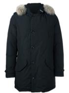 Woolrich Trim Detail 'polar' Parka Coat, Men's, Size: Large, Blue, Cotton/polyamide/coyote Fur