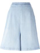 Stella Mccartney Wide Denim Culottes, Women's, Size: 28, Blue, Cotton/spandex/elastane