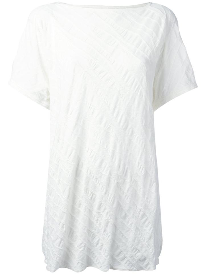 Y's - Quilted Creased T-shirt - Women - Cotton - 2, Women's, White, Cotton