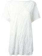 Y's - Quilted Creased T-shirt - Women - Cotton - 2, Women's, White, Cotton