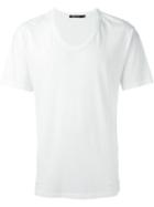 T By Alexander Wang Low Neck T-shirt, Men's, Size: M, White, Cotton