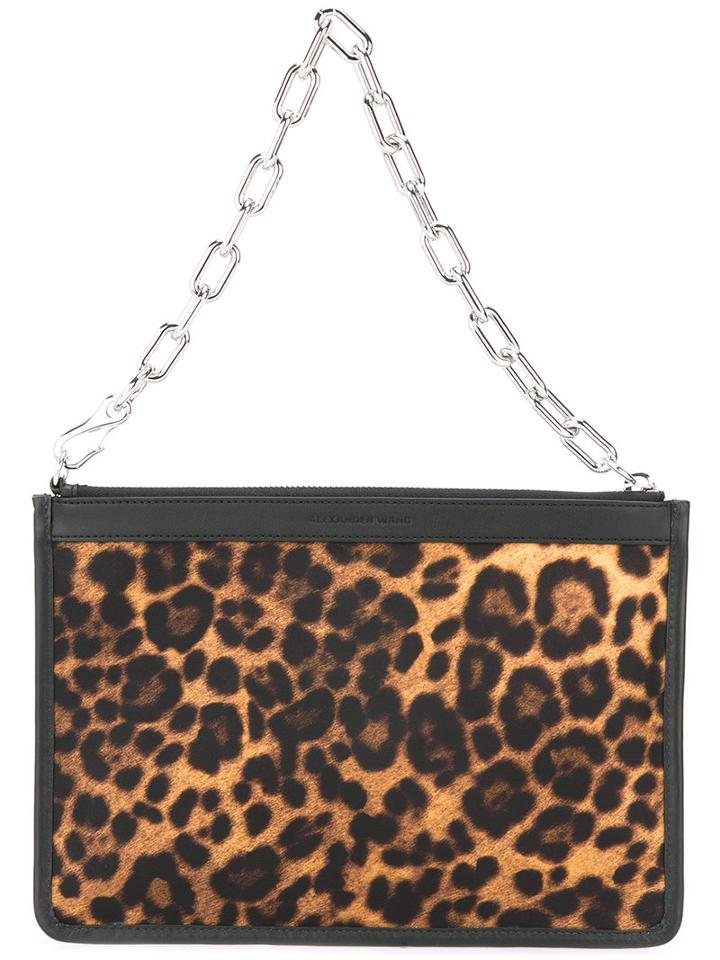 Alexander Wang Attica Chain Pouch, Women's, Brown, Calf Leather