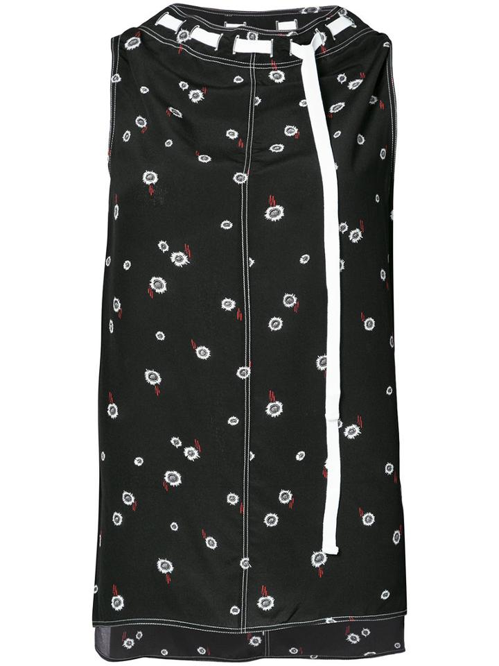 Proenza Schouler - Printed Sleeveless Blouse - Women - Silk - 2, Black, Silk