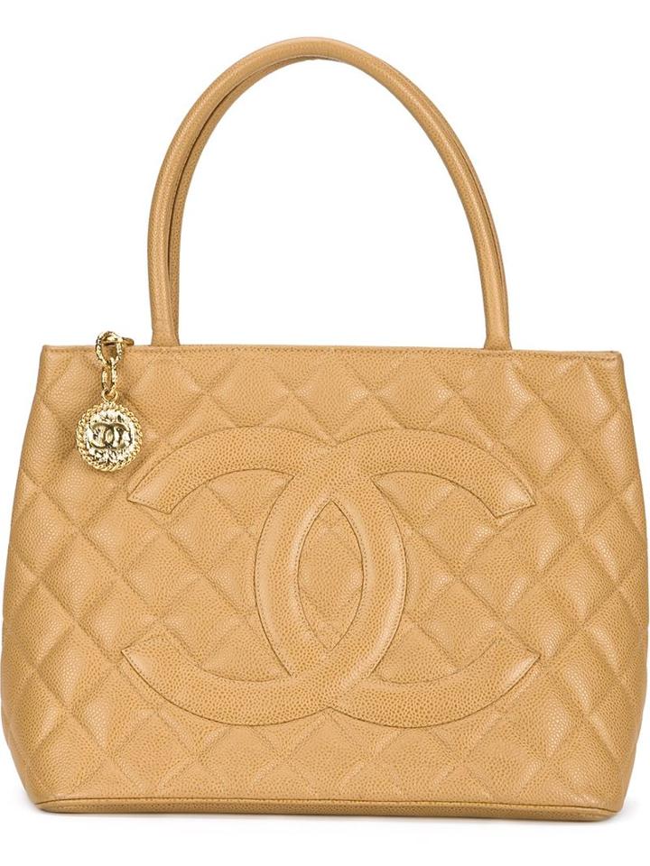Chanel Vintage 'medallion' Tote, Women's, Nude/neutrals