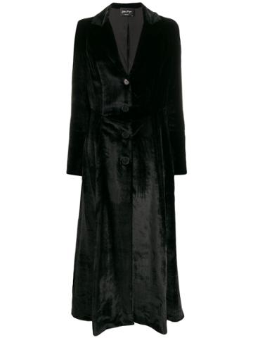 Andrea Ya'aqov Velvet Long Coat - Black