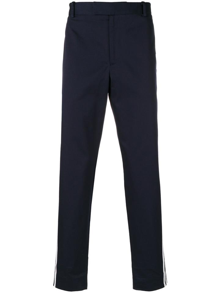 Gucci Gg Web Striped Chinos - Blue