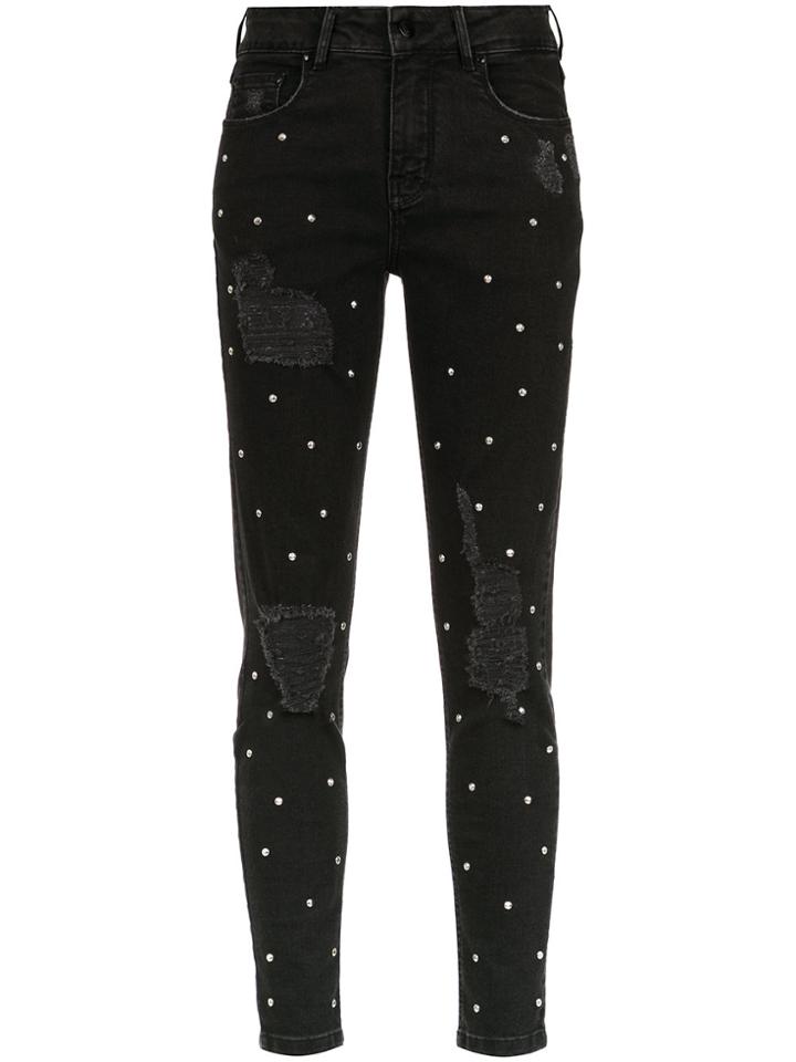 Amapô Embellished Skinny Jeans - Black