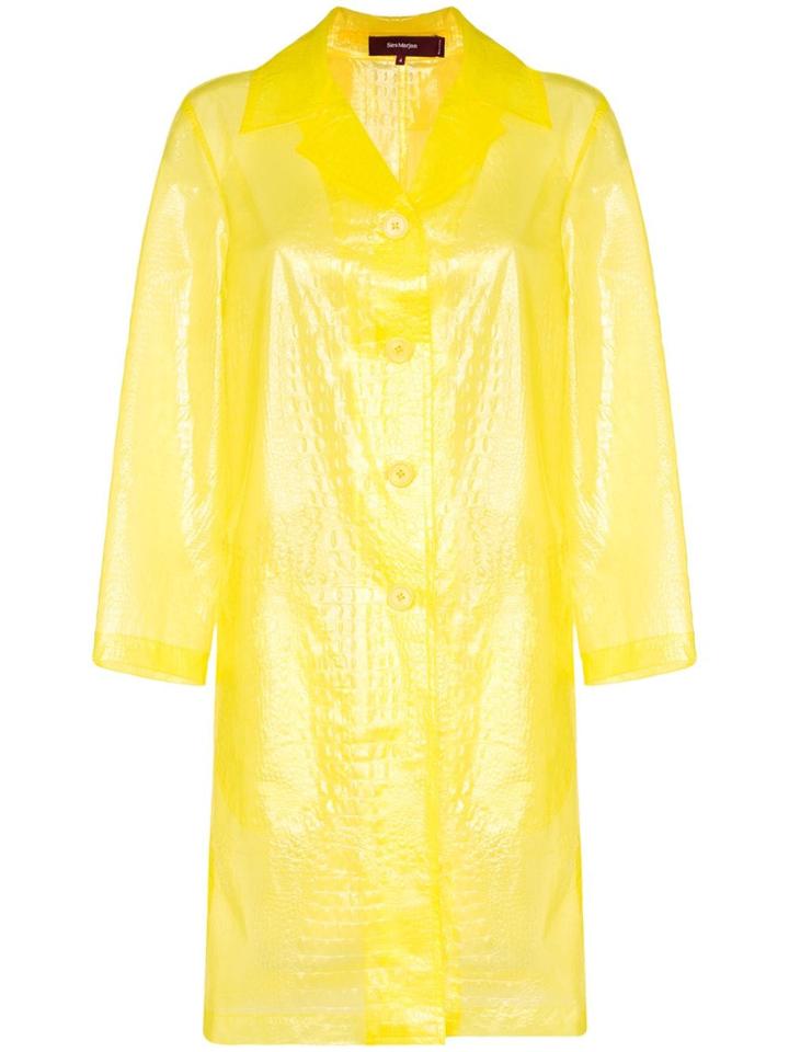 Sies Marjan Croc-effect Sheer Coat - Yellow