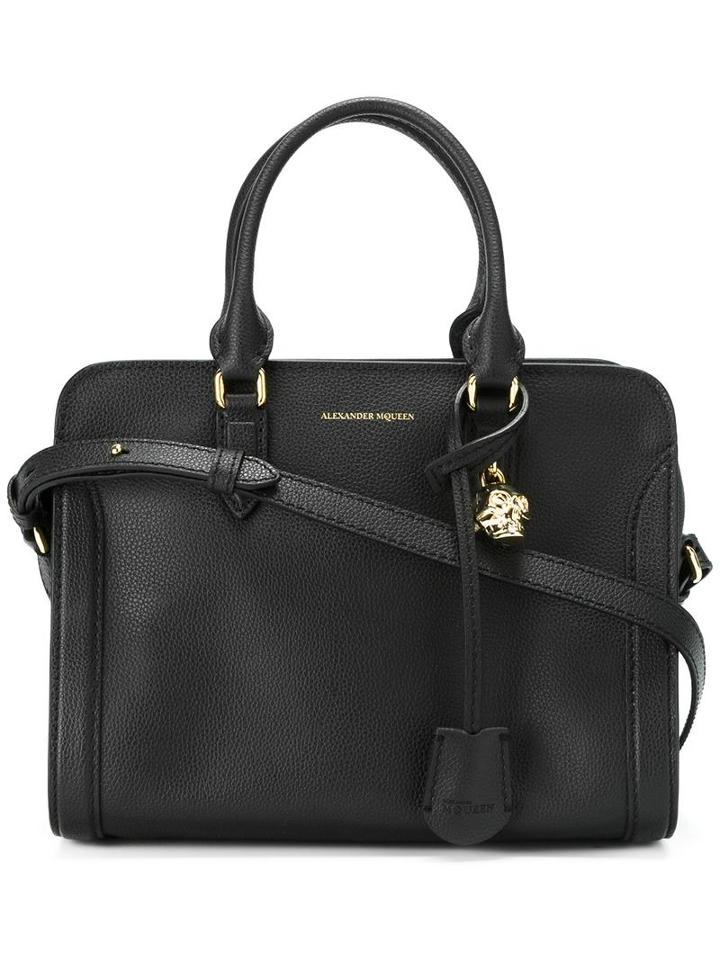 Alexander Mcqueen Padlock Crossbody Bag, Women's, Black, Leather