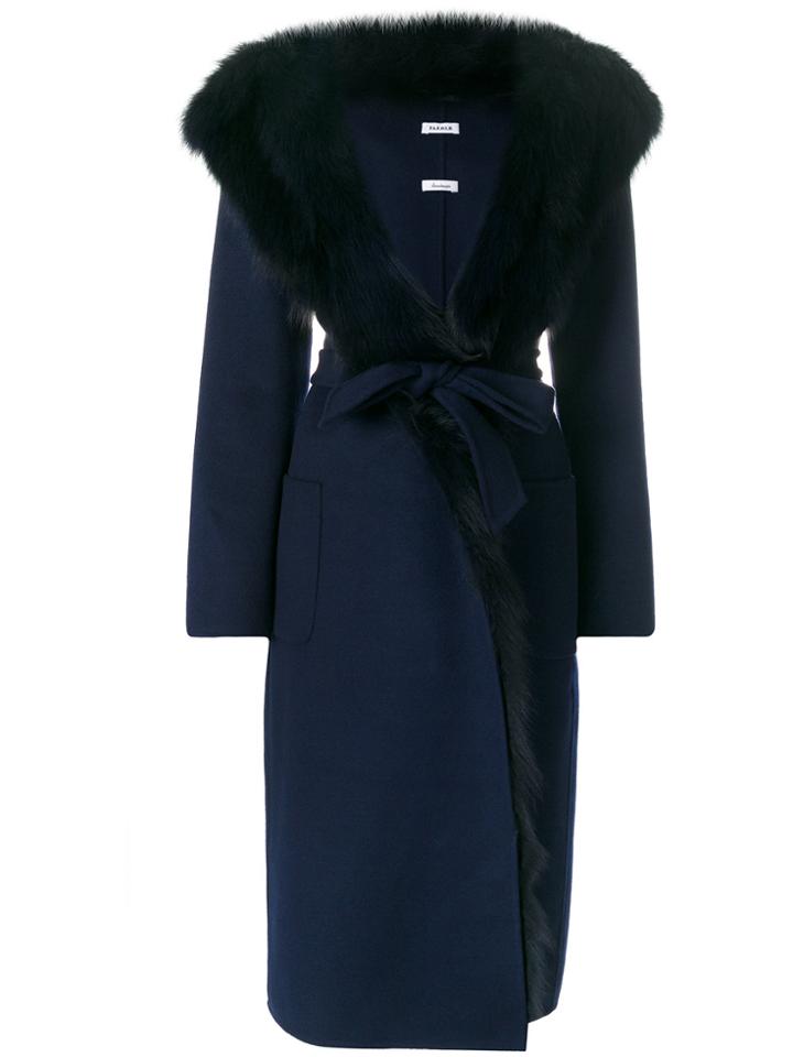 P.a.r.o.s.h. Belted Midi Coat - Blue
