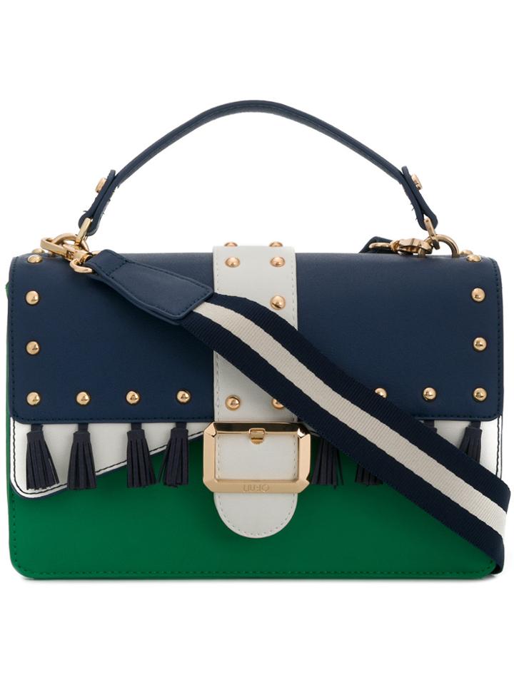Liu Jo Two-tone Studded Shoulder Bag - Blue