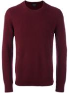 Rag & Bone Ribbed Crew Neck Jumper, Men's, Size: Xxl, Red, Cashmere