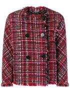Alexander Mcqueen Double Breasted Tweed Jacket - Red