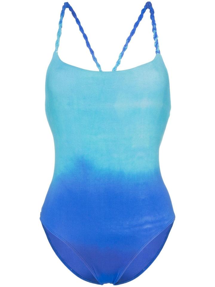 Paper London Ombré Cross Over Strap Swimsuit - Blue