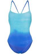 Paper London Ombré Cross Over Strap Swimsuit - Blue