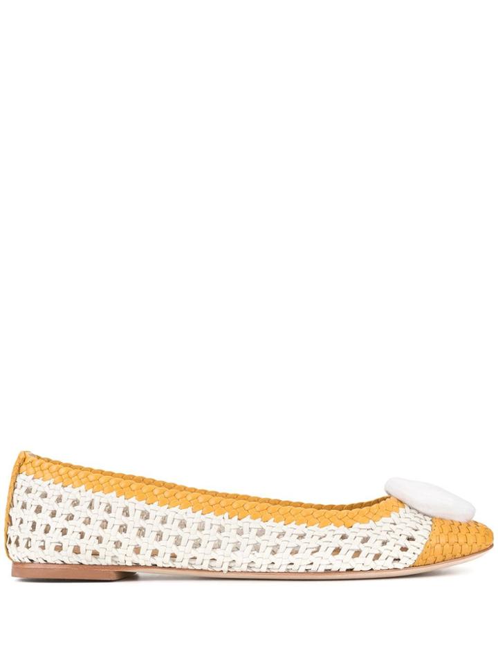 Tory Burch Chelsea Woven Ballerina Shoes - White