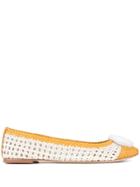 Tory Burch Chelsea Woven Ballerina Shoes - White