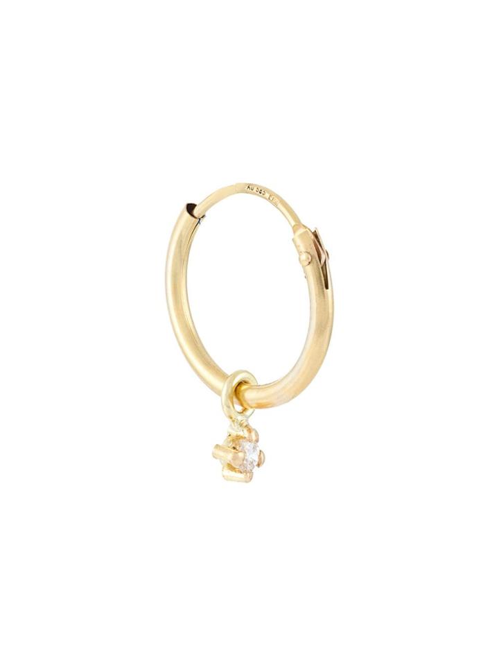Wouters & Hendrix Gold Diamond Pendant Hoop Earring - Yellow & Orange