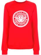 Balmain Printed Logo Sweatshirt - Red