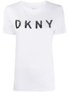 Dkny Sequin Logo T-shirt - White