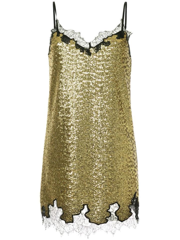 Robert Rodriguez Studio Sequin Lingerie Dress - Yellow