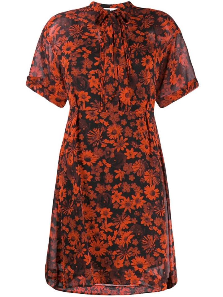 Mcq Alexander Mcqueen Floral Print Dress - Red
