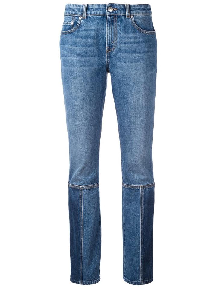 Alexander Mcqueen Panelled Straight-leg Jeans, Women's, Size: 36, Blue, Cotton