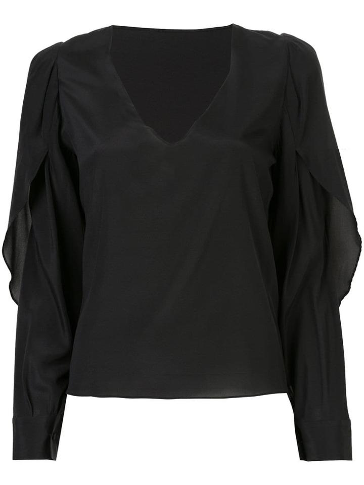 Bianca Spender Concorde Slit Sleeve Blouse - Black