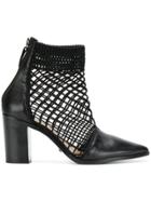 Schutz Pointed Perforated Boots - Black