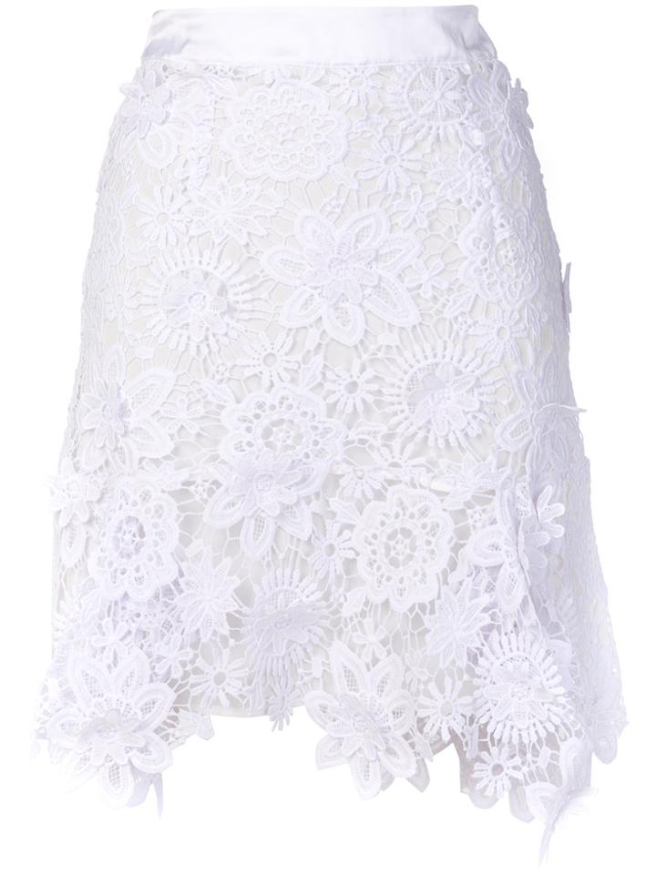 Just Cavalli Lace-embroidered Skirt - White