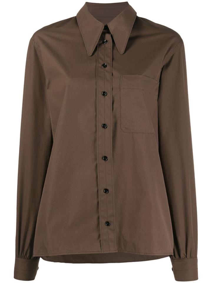 Lemaire Pointed Collar Shirt - Brown