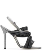 Francesca Bellavita Glitter Stiletto Sandals - Black