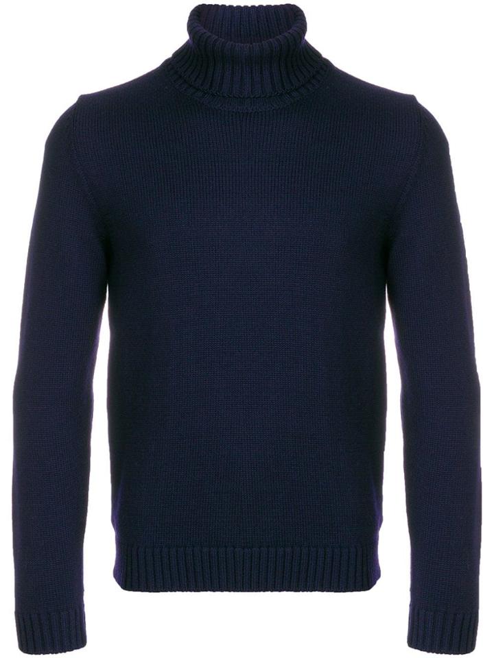 Zanone Roll-neck Sweater - Blue