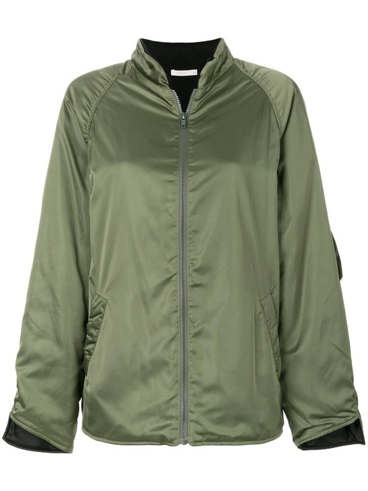 6397 Silky Bomber Jacket - Green