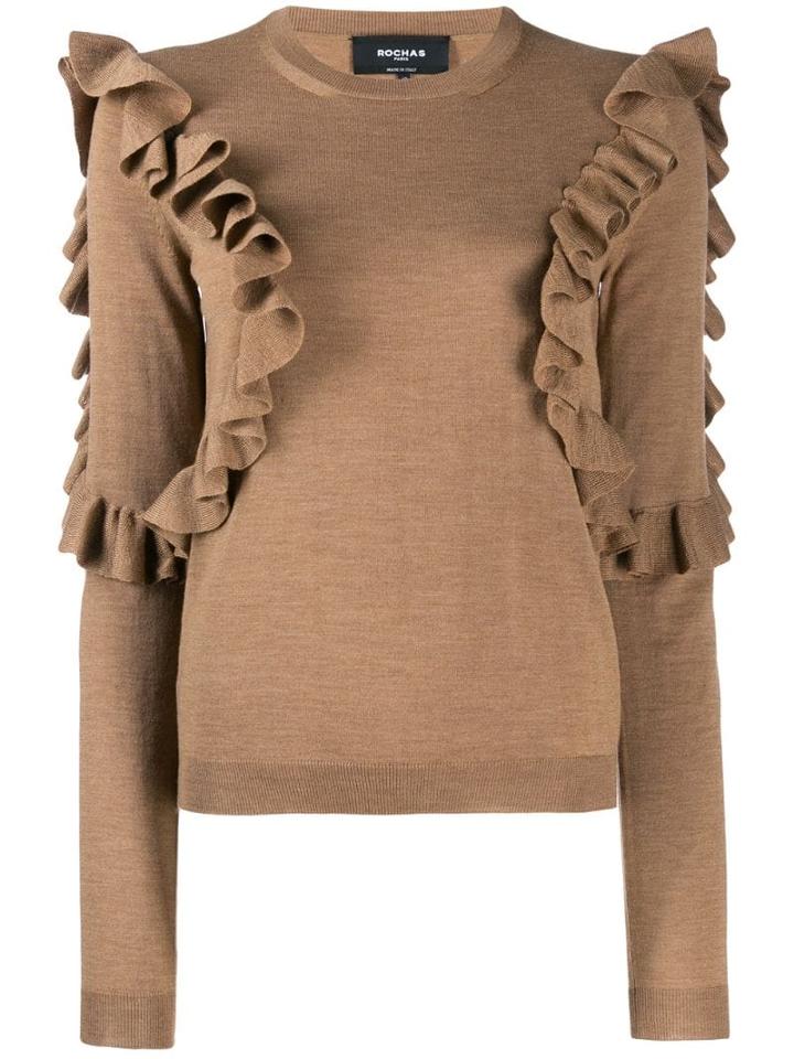 Rochas Ruffled Sweatshirt - Neutrals
