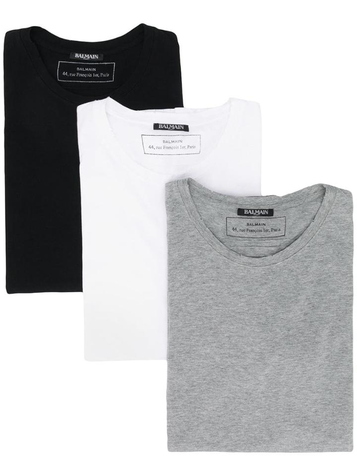 Balmain Cotton T-shirt 3-pack - Grey