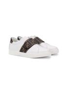 Fendi Kids Logo Strap Sneakers - White