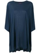 Y's Oversized Cropped Sleeve Top - Blue