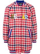 Katya Dobryakova Houndstooth Oversized Bomber - Red