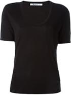 T By Alexander Wang Scoop Neck T-shirt, Women's, Size: Small, Black, Rayon