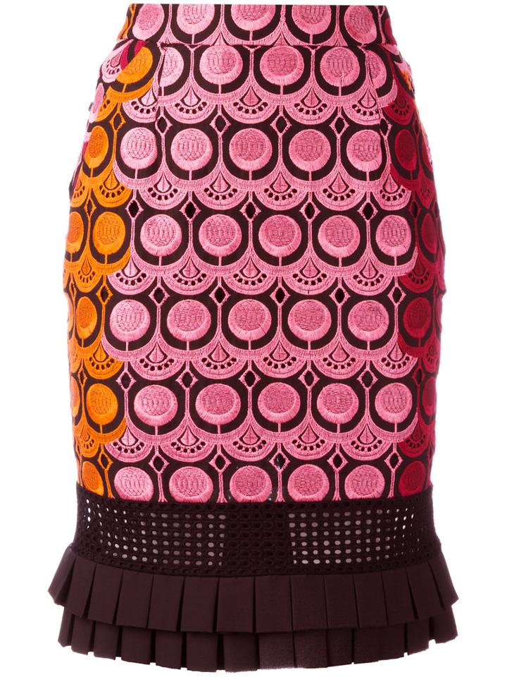 Capucci Embroidered Skirt, Women's, Size: 46, Cotton/polyester