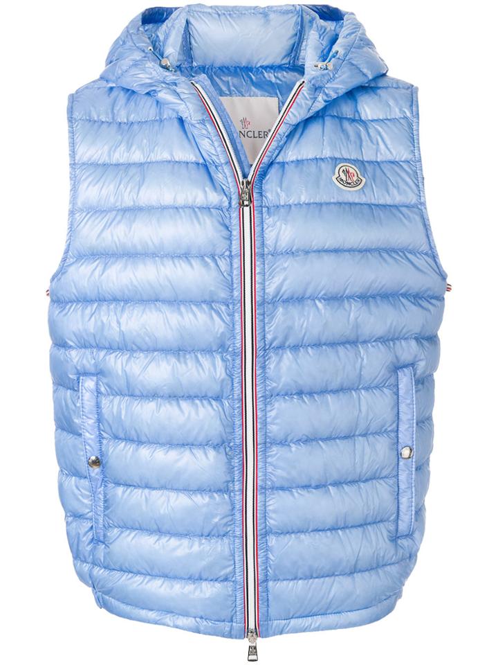 Moncler Down-filled Hooded Gilet - Blue