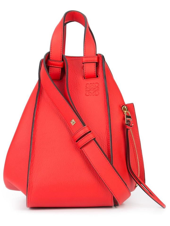 Loewe Zipped Pocket Shoulder Bag, Women's, Red, Calf Leather