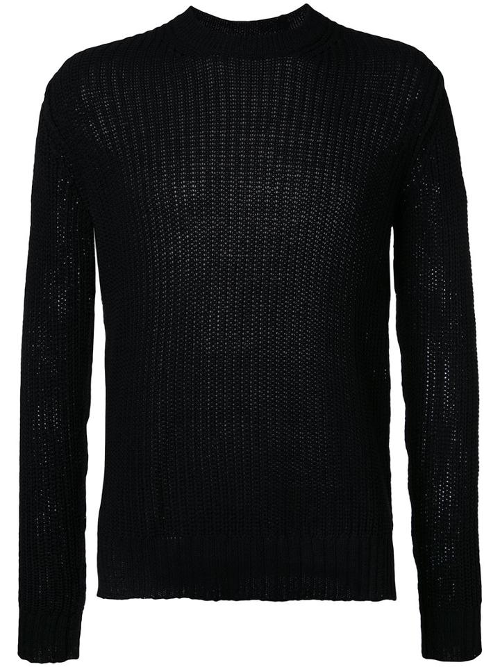 Kazuyuki Kumagai Ribbed Knit Jumper, Men's, Size: 3, Black, Cotton
