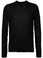 Kazuyuki Kumagai Ribbed Knit Jumper, Men's, Size: 3, Black, Cotton