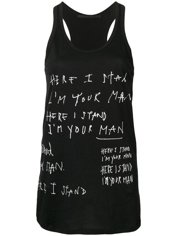 Haider Ackermann Slogan Print Tank Top - Black