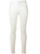 Stella Mccartney Sheer Lace Detail Leggings - White