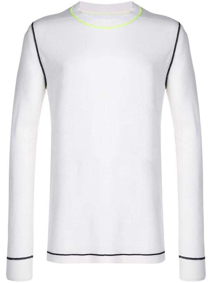 Maison Margiela Contrast Stitch Jumper - White